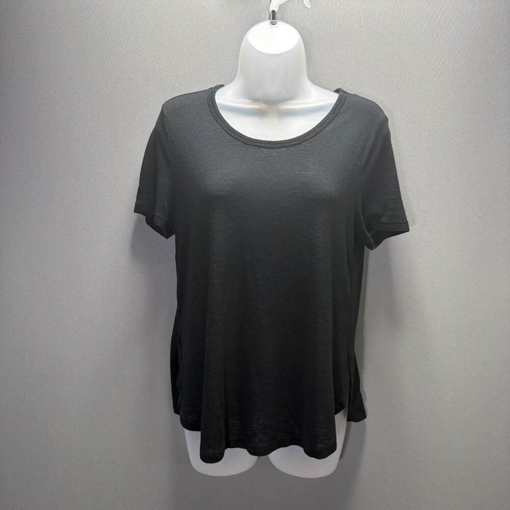 Athleta Small Women Medium Breezy Tee Round Neck Short Sleeve Modal Blend Black